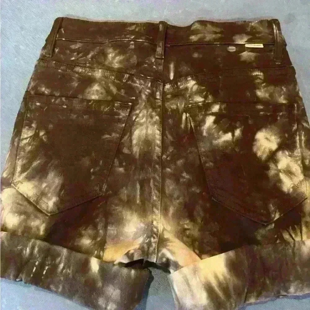 Mother Super Swooner Black Tie Dye Shorts Jeans Winding Paths Size 27 beach